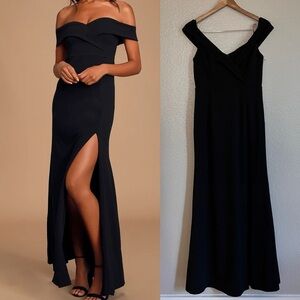 NWOT Song of Love Black Off-the-Shoulder Maxi Dress